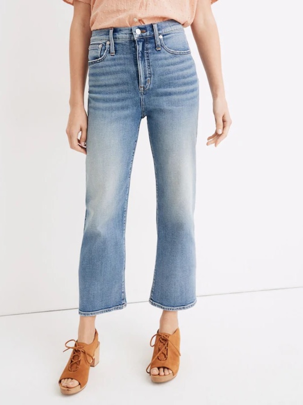 Madewell Slim Wide-Leg‎ Crop Jeans in Reggie Wash 26